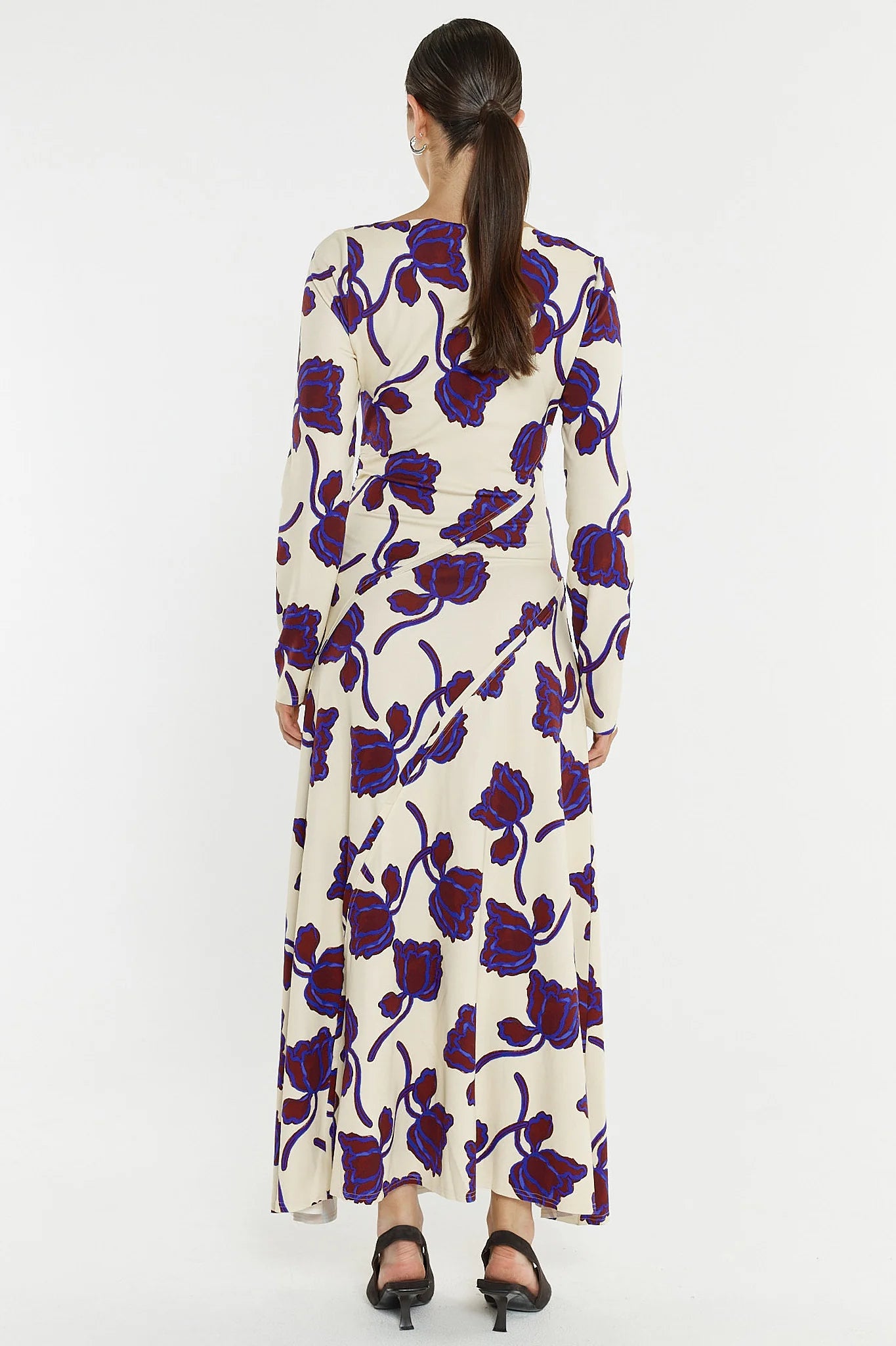 Jade Seamed Jersey Dress Winter Poppy Cream