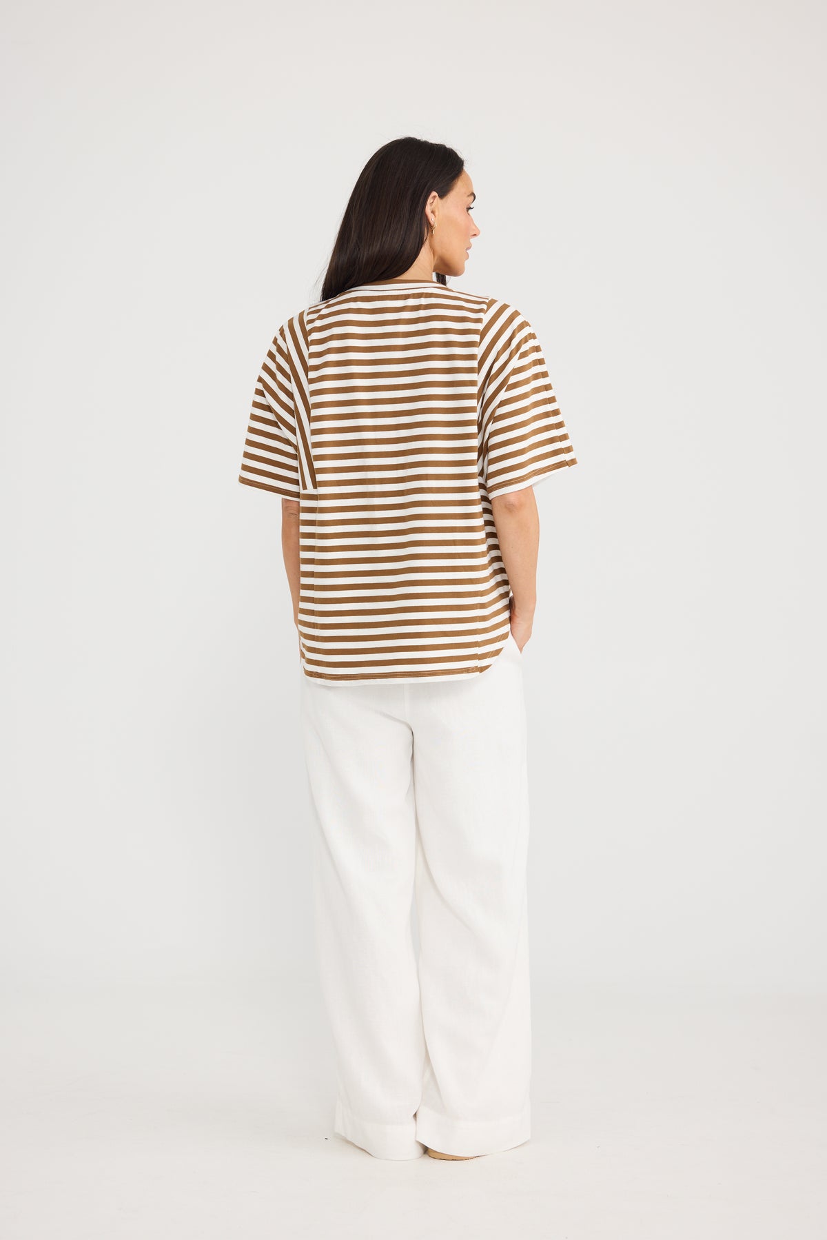 Sana Summer Tee Beige Stripe