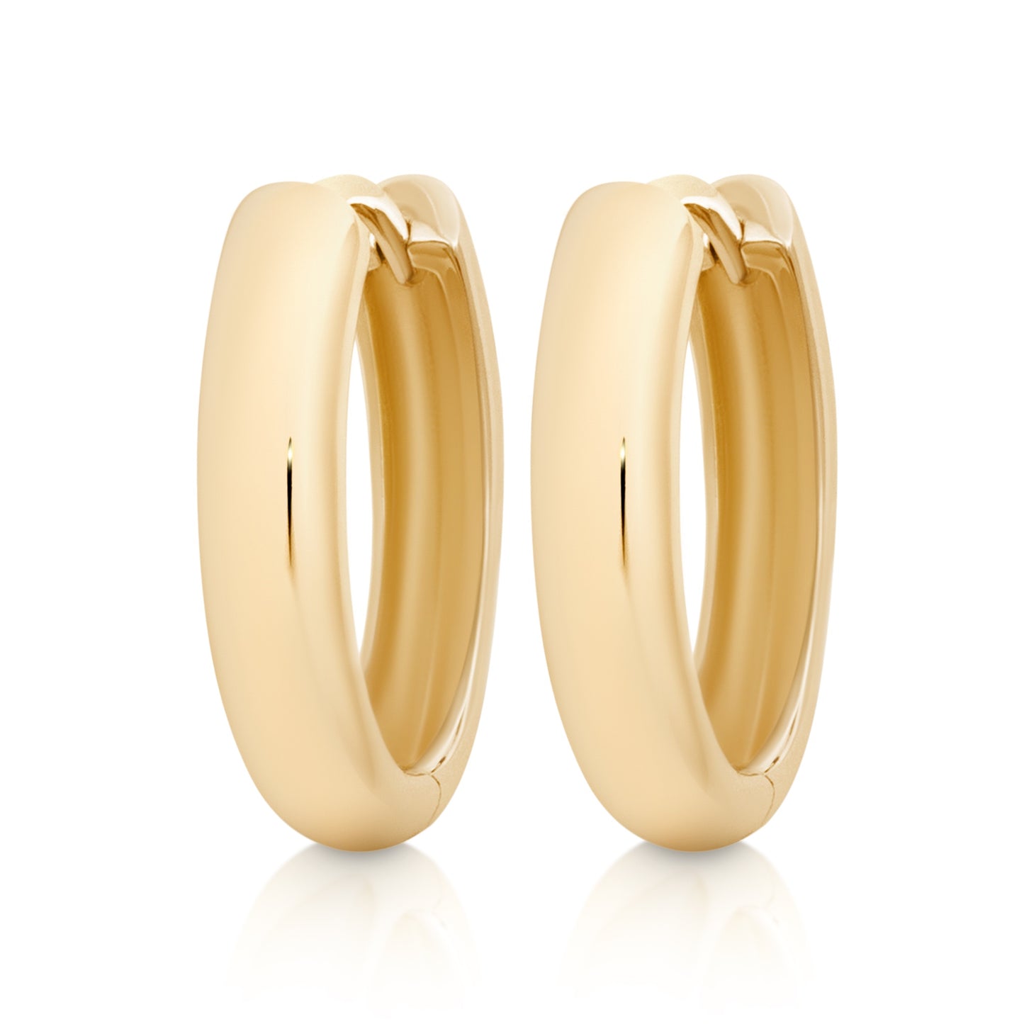 18ct Yellow Gold Plated Alloy Oval Huggie Earring