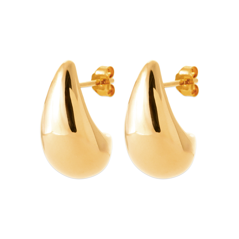 18ct Yellow Gold Plated Alloy Bubble Tear Drop Studs