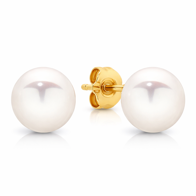 9 Carat Yellow Gold 9-9.5mm Freshwater Pearl Stud Earring