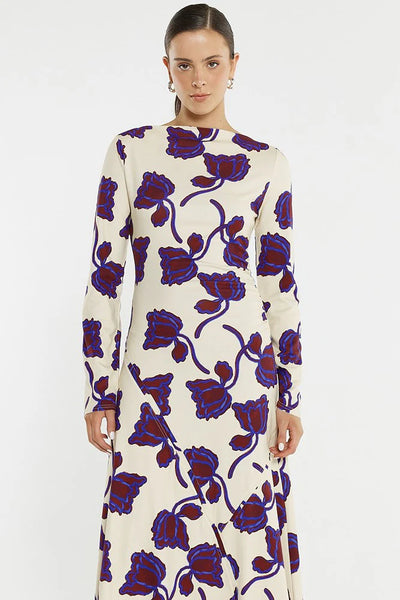Jade Seamed Jersey Dress Winter Poppy Cream