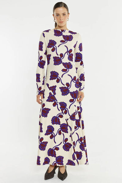 Jade Seamed Jersey Dress Winter Poppy Cream