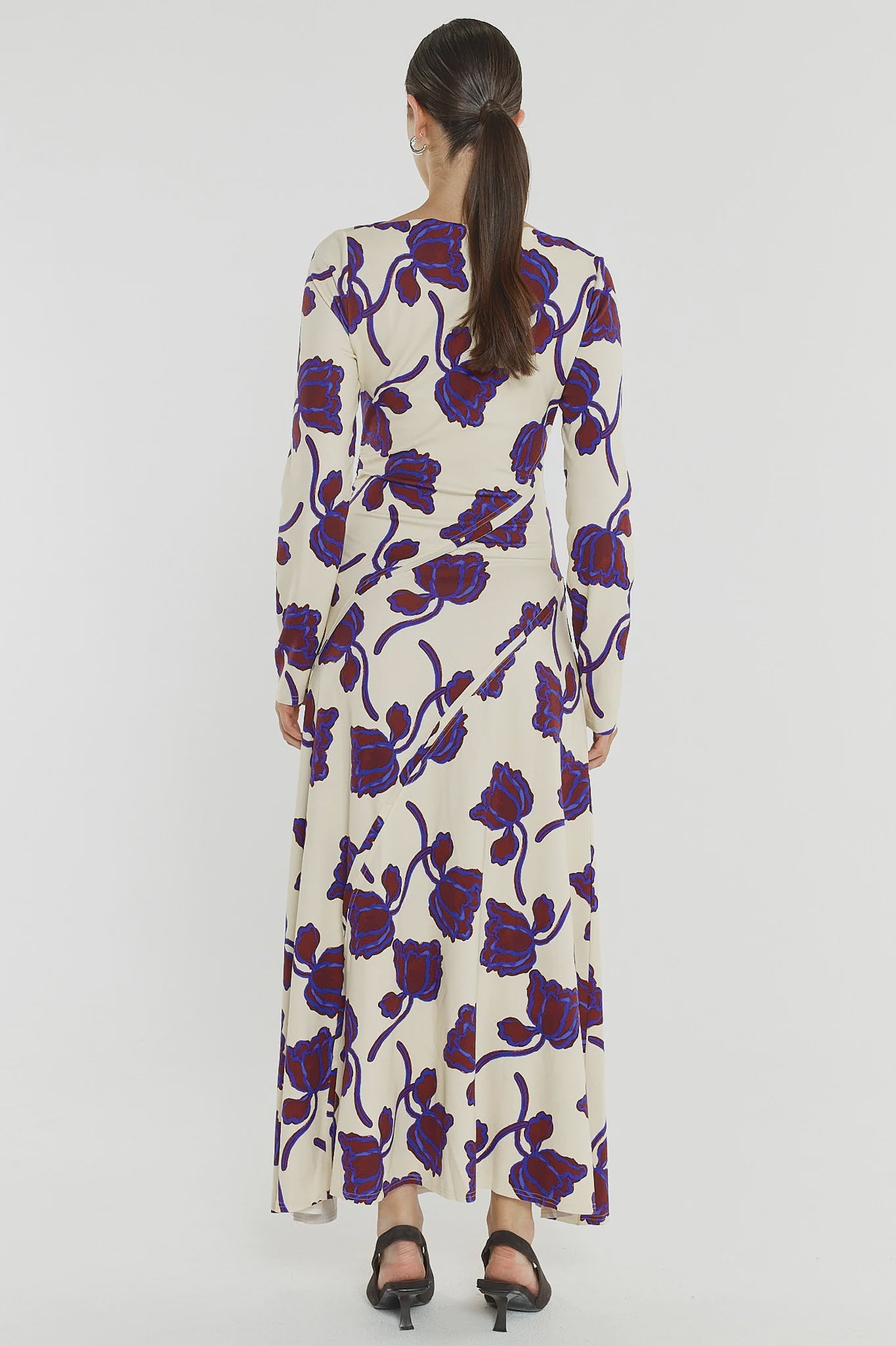 Jade Seamed Jersey Dress Winter Poppy Cream