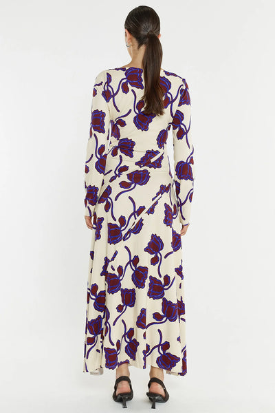 Jade Seamed Jersey Dress Winter Poppy Cream
