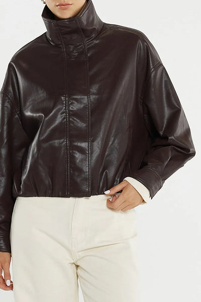 Jude Leather Look Bomber