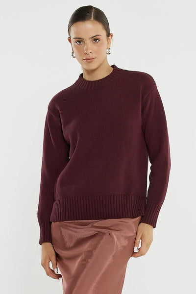Ivy Cotton Knit Burgundy