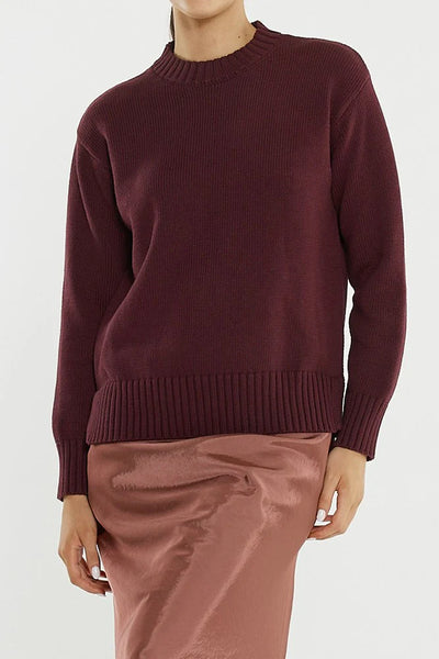 Ivy Cotton Knit Burgundy