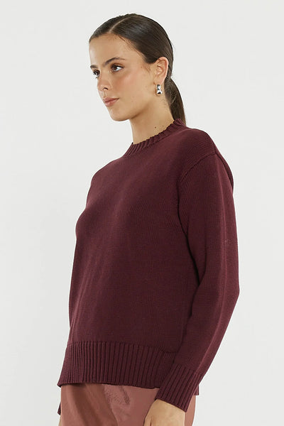 Ivy Cotton Knit Burgundy