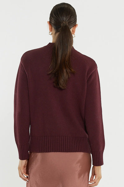 Ivy Cotton Knit Burgundy