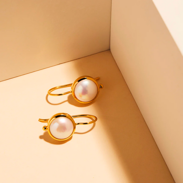 Garland Yellow Gold Pearl Earring