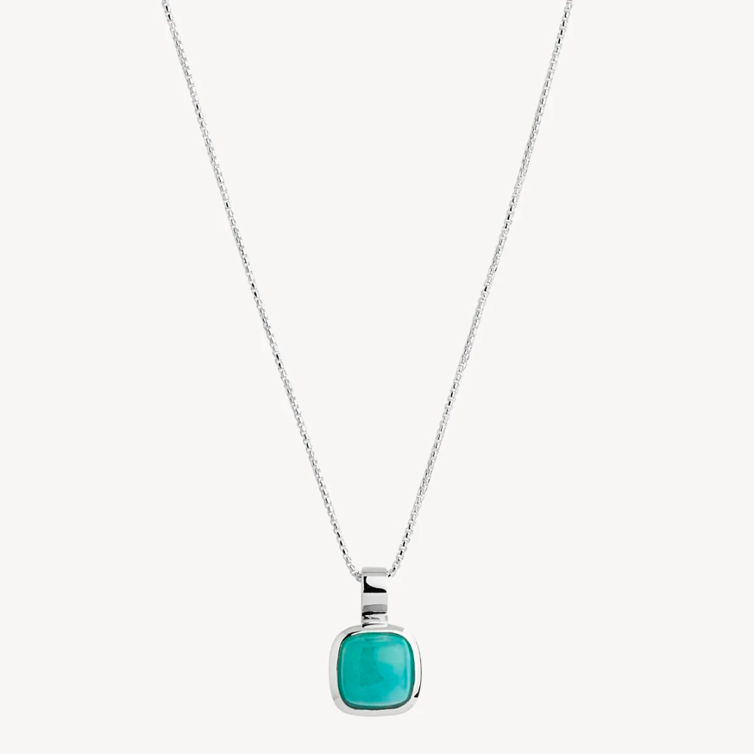 Aura Silver Amazonite Necklace 45cm ext