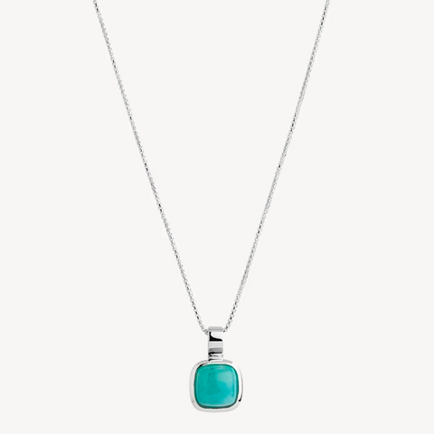 Aura Silver Amazonite Necklace 45cm ext