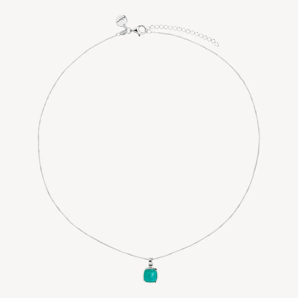 Aura Silver Amazonite Necklace 45cm ext