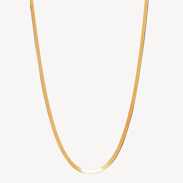 Herringbone Yellow Gold Necklace - 45cm