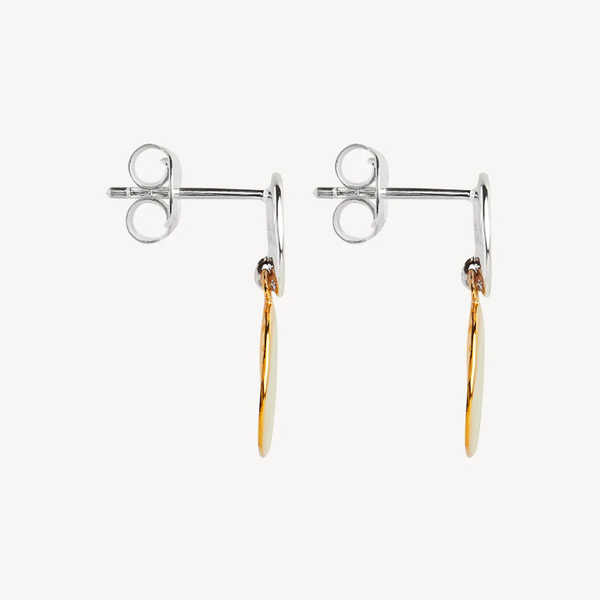 Shard Double Disk Two-Tone Stud Earring