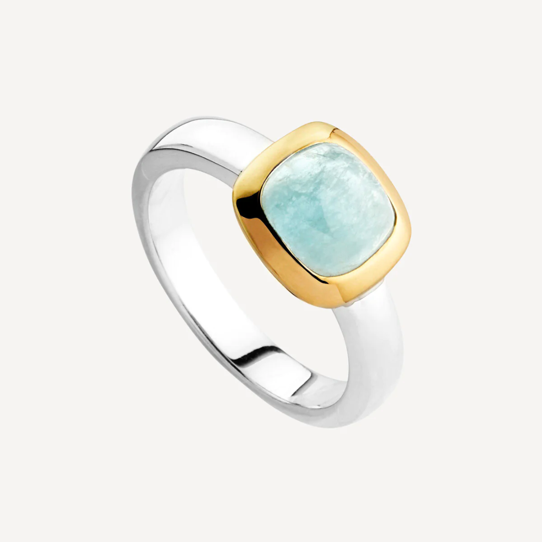 Aura Two-Tone Aquamarine Ring Medium