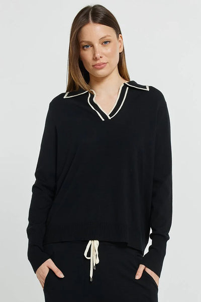Makenna Polo Sweater Black