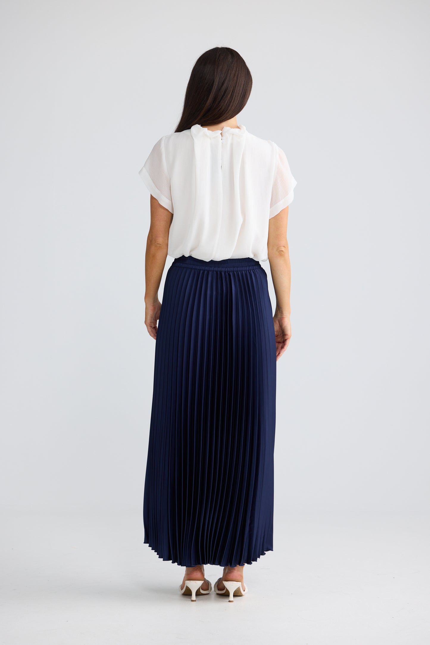 Alias Pleated  Midi Skirt Navy
