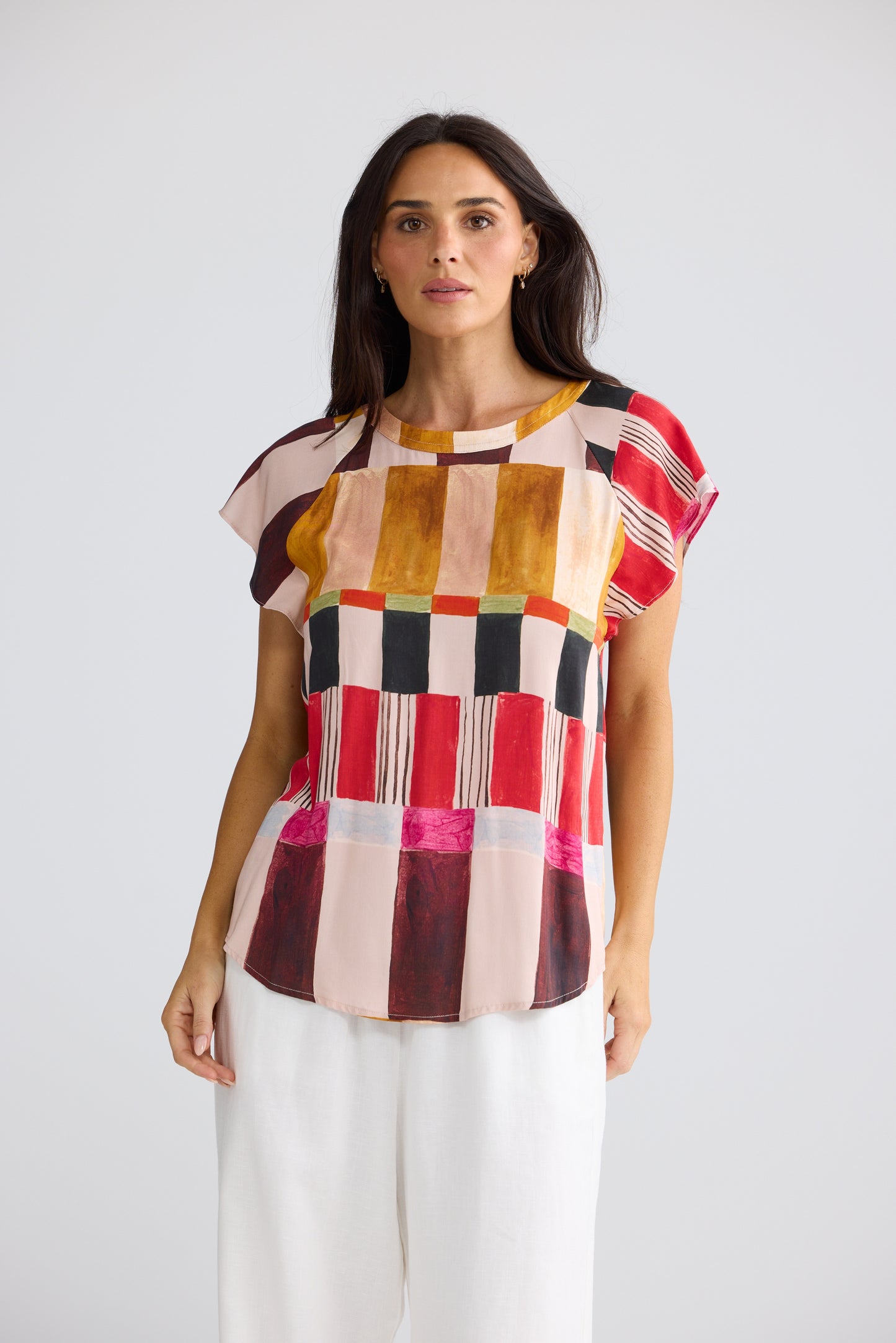 Boulevard Top Short Sleeve Top Painterly Geo