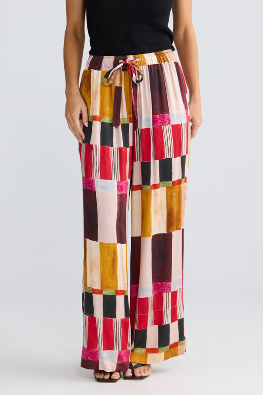 Astrid Summer Pant Painterly Geo