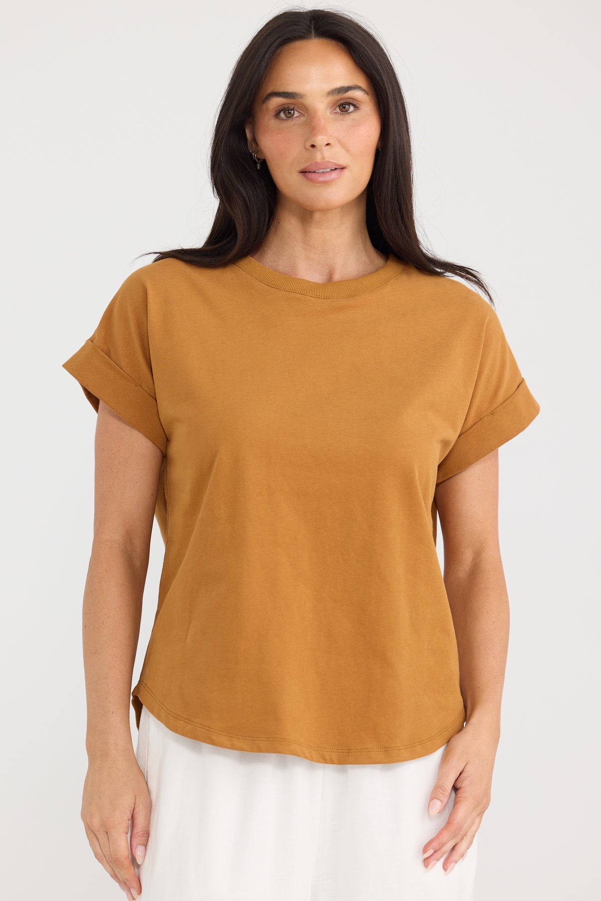 Sandra Summer Cotton Tee Taupe