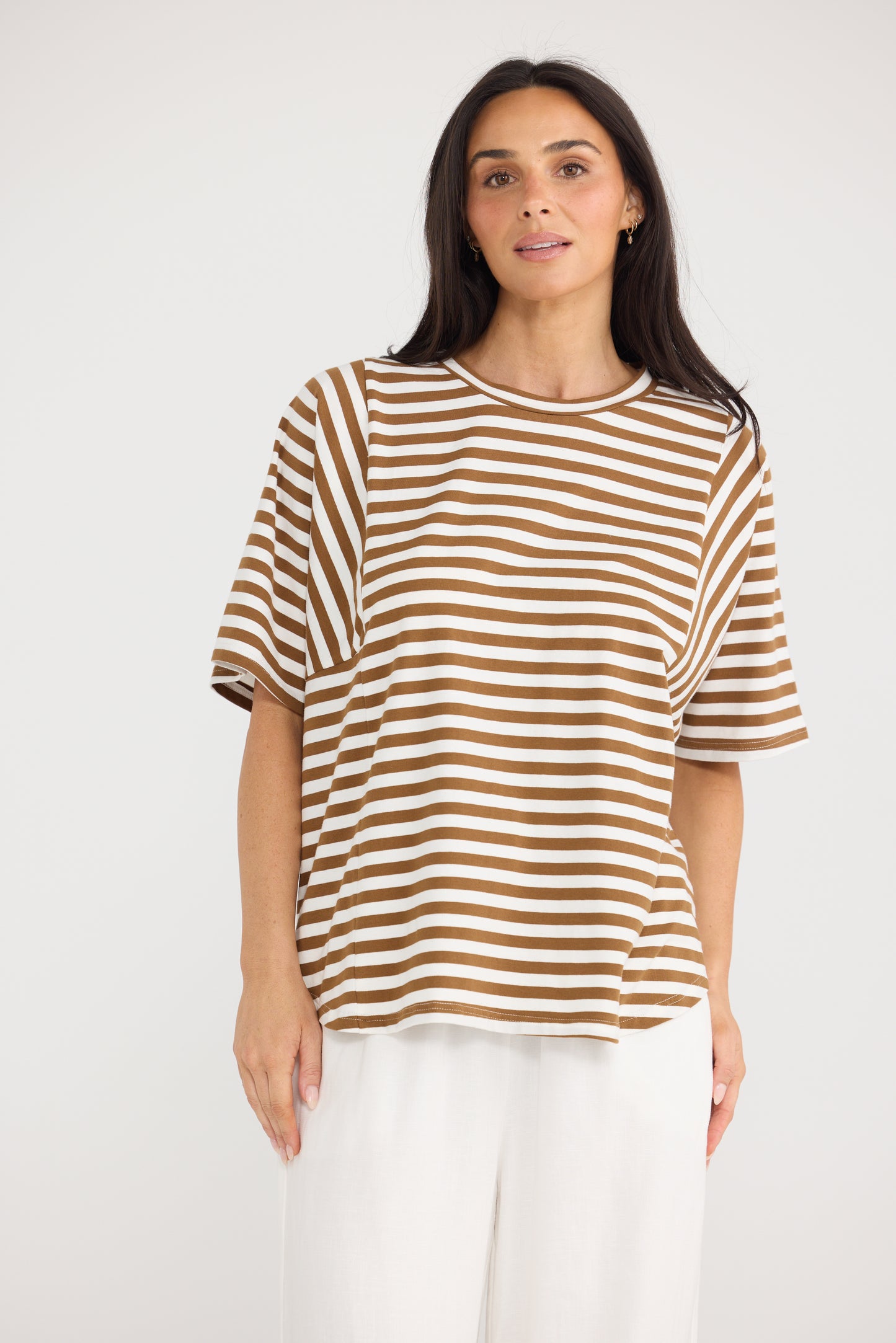 Sana Summer Tee Beige Stripe