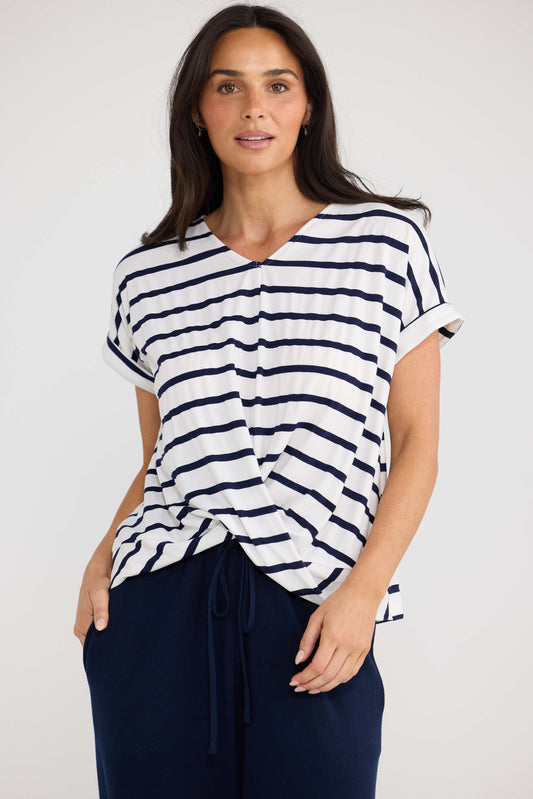 Rapture Summer Tee Navy White Stripe