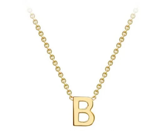 9K Yellow Gold Mini Initial Necklace 38+5cm