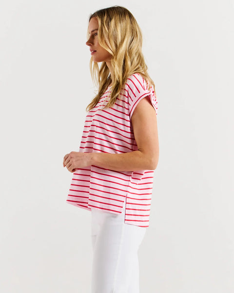 Michaela Top Cherry Blossom Stripe