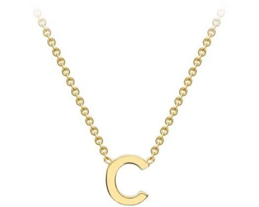 9K Yellow Gold Mini Initial Necklace 38+5cm