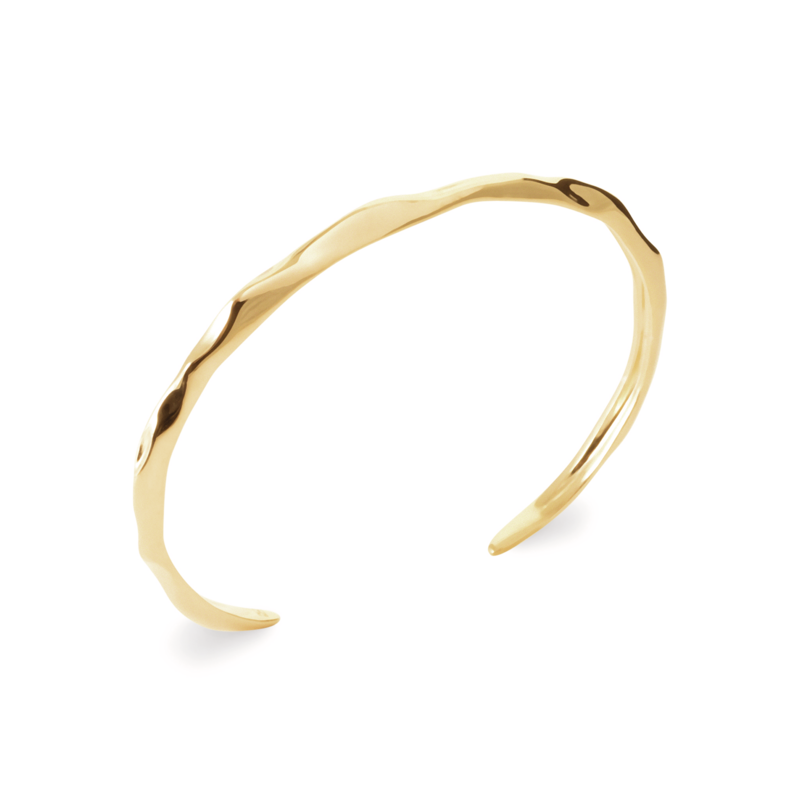 18CT Yellow Gold Plated Ripple Cuff