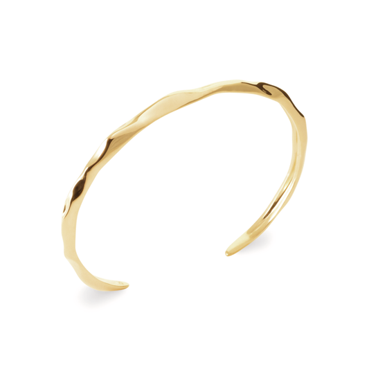 18CT Yellow Gold Plated Ripple Cuff