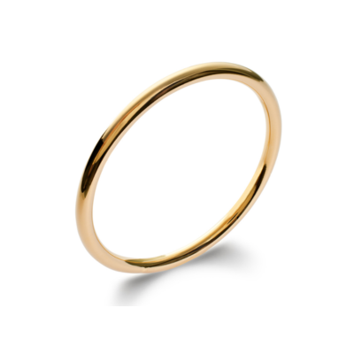 18ct Yellow Gold Plated 5mm Plain Solid Golf bangle 62mm