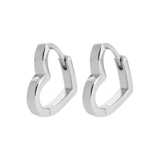 Sterling Silver Open Heart Hoops