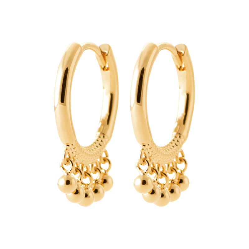 18CT Yellow Gold Plated Multi Ball Hoops