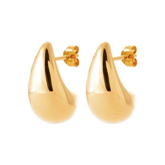 18ct Yellow Gold Plated Alloy Bubble Tear Drop Studs