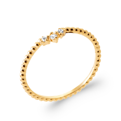 18ct Yellow Gold Plated Beaded Cubic Zirconia Cluster Ring