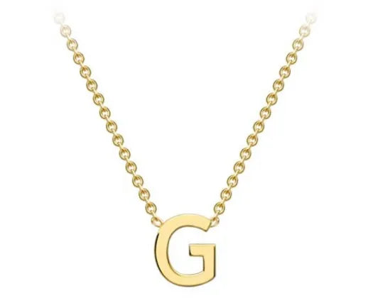 9K Yellow Gold Mini Initial Necklace 38+5cm