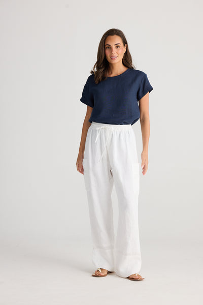 Sailor Linen Ladies Pant White