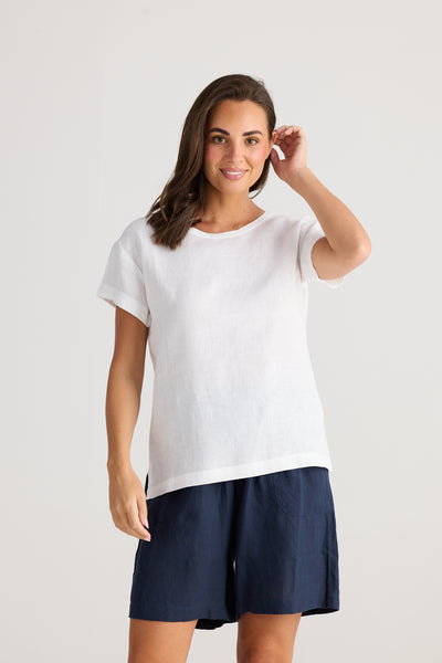 Captain Linen Tee White