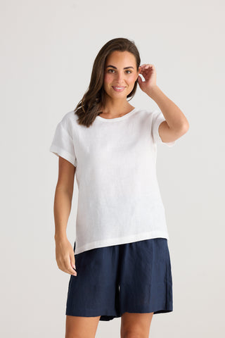 Captain Linen Tee White