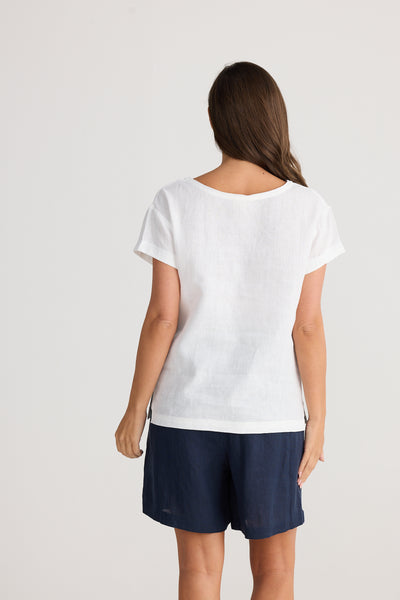 Captain Linen Tee White
