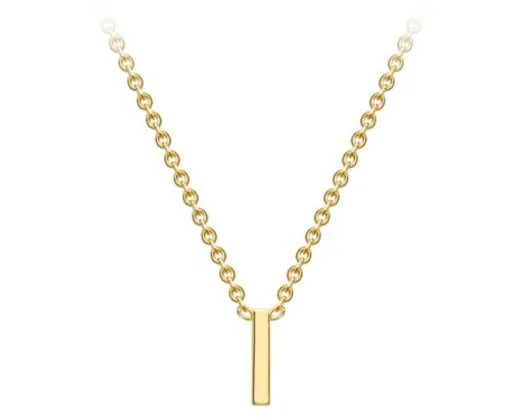 9K Yellow Gold Mini Initial Necklace 38+5cm
