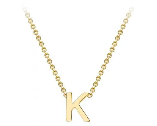 9K Yellow Gold Mini Initial Necklace 38+5cm
