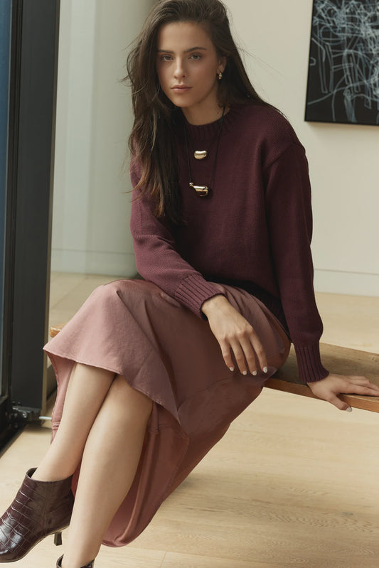 Ivy Cotton Knit Burgundy