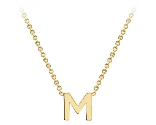 9K Yellow Gold Mini Initial Necklace 38+5cm