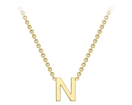 9K Yellow Gold Mini Initial Necklace 38+5cm