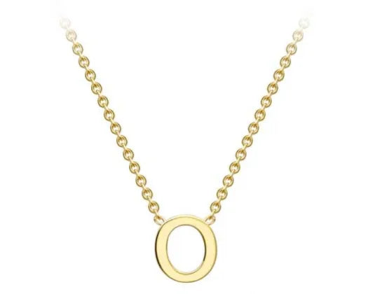 9K Yellow Gold Mini Initial Necklace 38+5cm