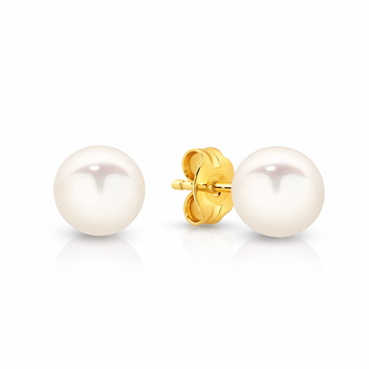 9ct Yellow Gold 6-6.5mm Freshwater Pear Stud earrings